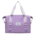 Violette erweiterbare Oxford-Reisetasche aus dichtem Stoff für Fitness und Yoga - Hellviolett