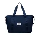 Dunkelblaue Oxford-Reisetasche mit großem Fassungsvermögen und separatem Bodenfach - Dunkelblau