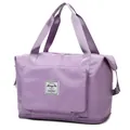 Foldable purple waterproof travel bag with wet dry separation and shoulder strap - Foldable Type / 19 Inch / Light Purple