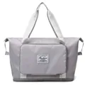 Grey waterproof travel bag for gym and sports with wet dry separation and expandable base - Elegant Grey