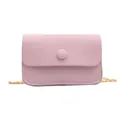 Mini crossbody bag in lavender purple with gold chain strap and textured leather finish - Purple