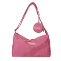 Sac bandoulière rose en nylon imperméable avec sangle réglable et petit porte-monnaie - Sans pendentif / Rose