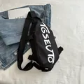 Sportliche schwarze Brusttasche aus Nylon mit weißem TGSEUTO-Graffiti-Aufdruck - Schwarz