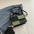 Bolso bandolera de cuadros negro y verde aguacate con correa ajustable - Verde