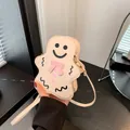 Sac bandoulière cartoon blanc cassé avec nœud rose et détails en forme de cœur - Blanc Cassé