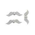 Vintage silver alloy wing spacer beads for DIY jewelry bracelets and necklaces - White K/Silver