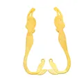 Golden mermaid shaped vintage zinc alloy pendant charms with detailed scale texture - Gold