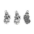 Trois pendentifs Pixiu et pièces en alliage argenté vintage pour création de bijoux DIY - Argent Antique