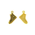Vintage gold high-top sneaker alloy charms for DIY necklaces and jewelry making - Antique Gold