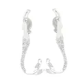 Pair of antique silver mermaid charms with detailed scales and hanging hole for DIY crafts - Antique Silver