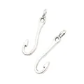 Retro silver fish hook pendants in vintage alloy for DIY jewelry making accessories - Antique Silver