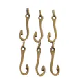 Set of 6 vintage bronze S-shaped alloy fish hooks for DIY jewelry making and pendants - Antique Bronze