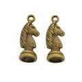 Vintage-Anhänger aus Bronze-Legierung im Schach-Springer-Design für DIY-Schmuckarbeiten - Antikbronze