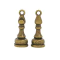 Zwei Retro-Schachläufer-Anhänger aus Bronzelegierung für DIY-Schmuck und Ketten - Antikbronze