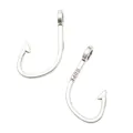 Vintage silver alloy fish hook pendants with Hope engraving for DIY jewelry making - Antique Silver
