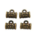 Ensemble de quatre perles de bijoux DIY en bronze antique avec motifs floraux vintage - Bronze Antique