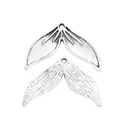 Vintage silver zinc alloy mermaid tail charms for DIY jewelry making and ocean pendants - Antique Silver