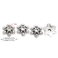 Détails des dimensions de perles intercalaires fleur en alliage rétro de 1,05 cm de diamètre - Style Antique Six Pétales (06)