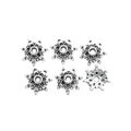 Vintage silver star spacer beads for DIY jewelry making in a set of six pieces - Antique Silver