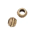 Retro bronzen legering afstandskralen met geribbelde textuur voor DIY sieraden maken - Antiek Brons