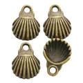 Vintage bronze shell charms in zinc alloy for DIY jewelry making and craft projects - Antique Bronze