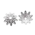 Copriperle a forma di fiore in argento antico per accessori di gioielleria fai-da-te - Argento antico