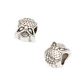 Perline civetta vintage in argento antico con trama a piume per bracciali DIY - Argento Antico