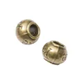 Cuentas retro de bronce con signo de paz para joyas DIY, aleación con agujeros grandes - Bronce Antiguo