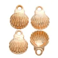 Set of four seashell charms in rose gold finish for DIY jewelry and crafts making - KC Gold