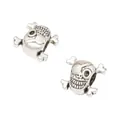 Perles tête de mort pirate rétro argentées avec cache-œil pour création de bijoux DIY - Argent Antique