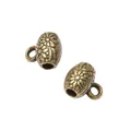 Vintage bronzen kralen met groot gat en madeliefpatroon voor DIY-sieraden en kettingen - Antiek Brons