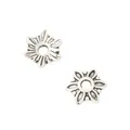 Cuentas espaciadoras de flor de estrella en aleación de zinc con acabado plata antigua - Plata Antigua