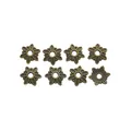 Set de 8 capuchones de flores en bronce vintage con seis pétalos para joyería DIY - Bronce Antiguo