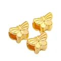 Set van drie vlindervormige gouden bedelkralen voor DIY sieraden maken en armbanden - Goud
