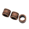 Drei Stücke Vintage Bronze Legierungsperlen mit diagonalen Texturen für DIY Schmuck und Haar - 3er-Set / Antikes Rotkupfer