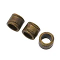 Drei Vintage-Bronze-Legierungsperlen mit diagonalen Rillen für die DIY-Schmuckherstellung - 3er-Set / Antikbronze