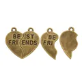 Vintage μπρονζέ μενταγιόν καρδιά Best Friends από κράμα ψευδαργύρου για DIY κοσμήματα - Αντίκα Χαλκός