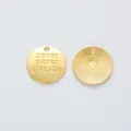 Golden vintage alloy pendant featuring engraved never give up text with sunburst texture - Gold