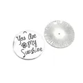 Στρογγυλό vintage ασημί μενταγιόν με You Are My Sunshine και σχέδιο με τον ήλιο - Αντίκα Ασήμι
