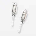 Vintage silver alloy screwdriver charms for DIY jewelry making and keychain accessories - Antique Silver