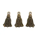 Three pieces of vintage bronze alloy tassel pendants for DIY jewelry and accessories - Antique Bronze