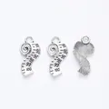Set of three vintage silver alloy measuring tape charms with detailed numeric engravings - Antique Silver