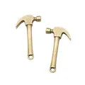Two vintage bronze claw hammer charms for DIY jewelry making and keychains on white background - 30x16mm / Antique Bronze