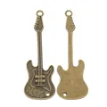 Vintage bronze alloy electric guitar charms for jewelry making featuring New Noise engraving - Antique Bronze