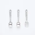 Vintage silver shovel pendants with love engraving for DIY jewelry making and crafts - Antique Silver
