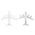 Colgantes de avión en aleación plateada para bisutería DIY vistos por ambos lados - 37x36 / Plata Antigua