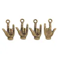 Set of 4 vintage bronze alloy rock gesture charms for DIY jewelry and necklaces - Antique Bronze