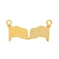 Golden metal American flag pendant charms with dual hanging loops for DIY jewelry making - Gold