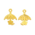 Vintage gold zinc alloy umbrella pendants for DIY jewelry making showing front and back - Gold