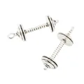 Vintage alloy dumbbell charms for jewelry making in antique silver finish set - Antique Silver